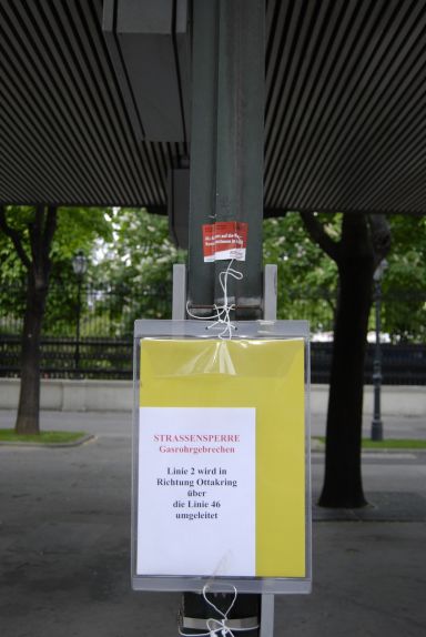 Info-Aushang Gasgebrechen