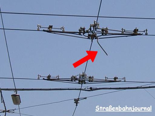 Oberleitungskreuzung Detail