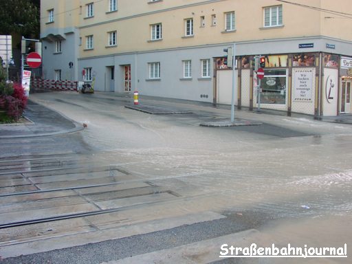 Wasserrohrbruch Waidhausenstraße