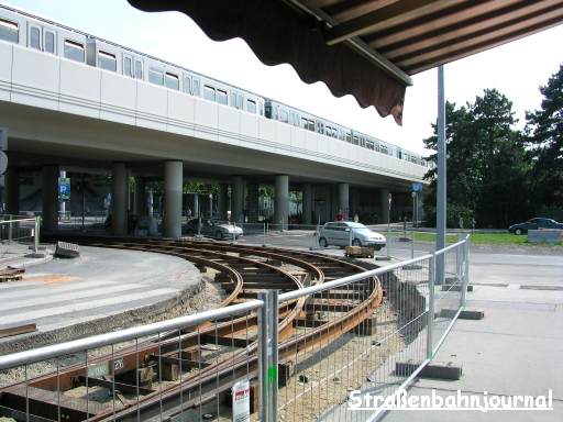 Gleisbauarbeiten in Kagran